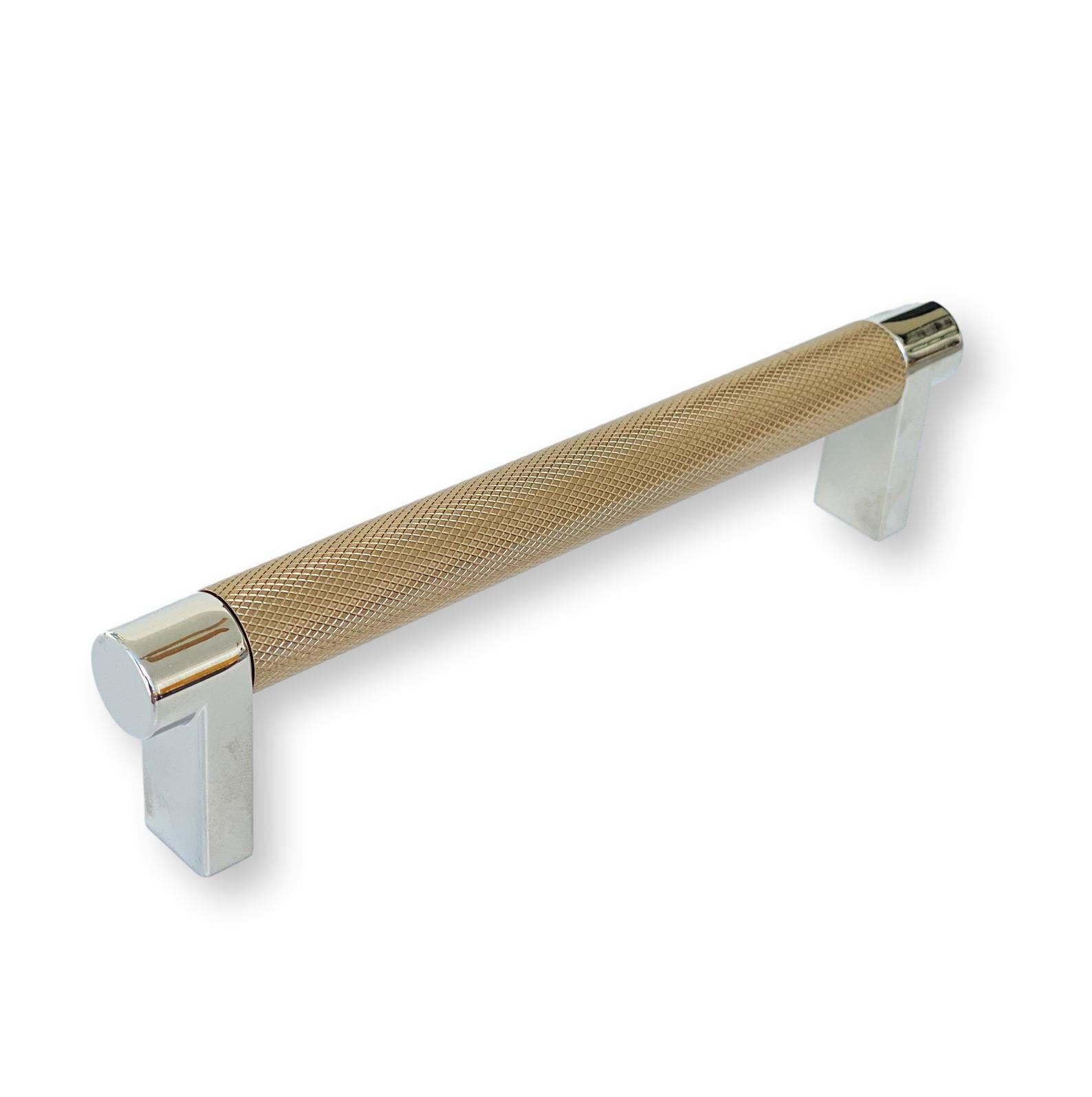 Knurled "U-Shaped" Champagne Bronze and Nickel Drawer Pulls - Forge Hardware Studio