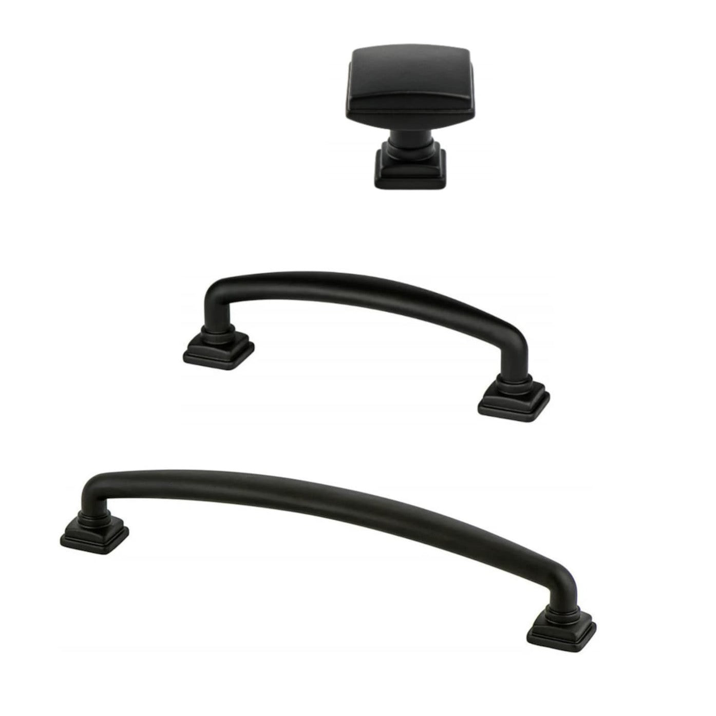 Kelly No.2 Cabinet Knobs and Drawer Pulls in Matte Black - Forge Hardware Studio