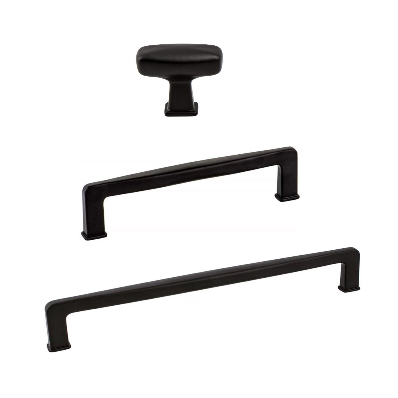 Kelly No.1 Matte Black Cabinet Knobs and Drawer Pulls - Forge Hardware Studio