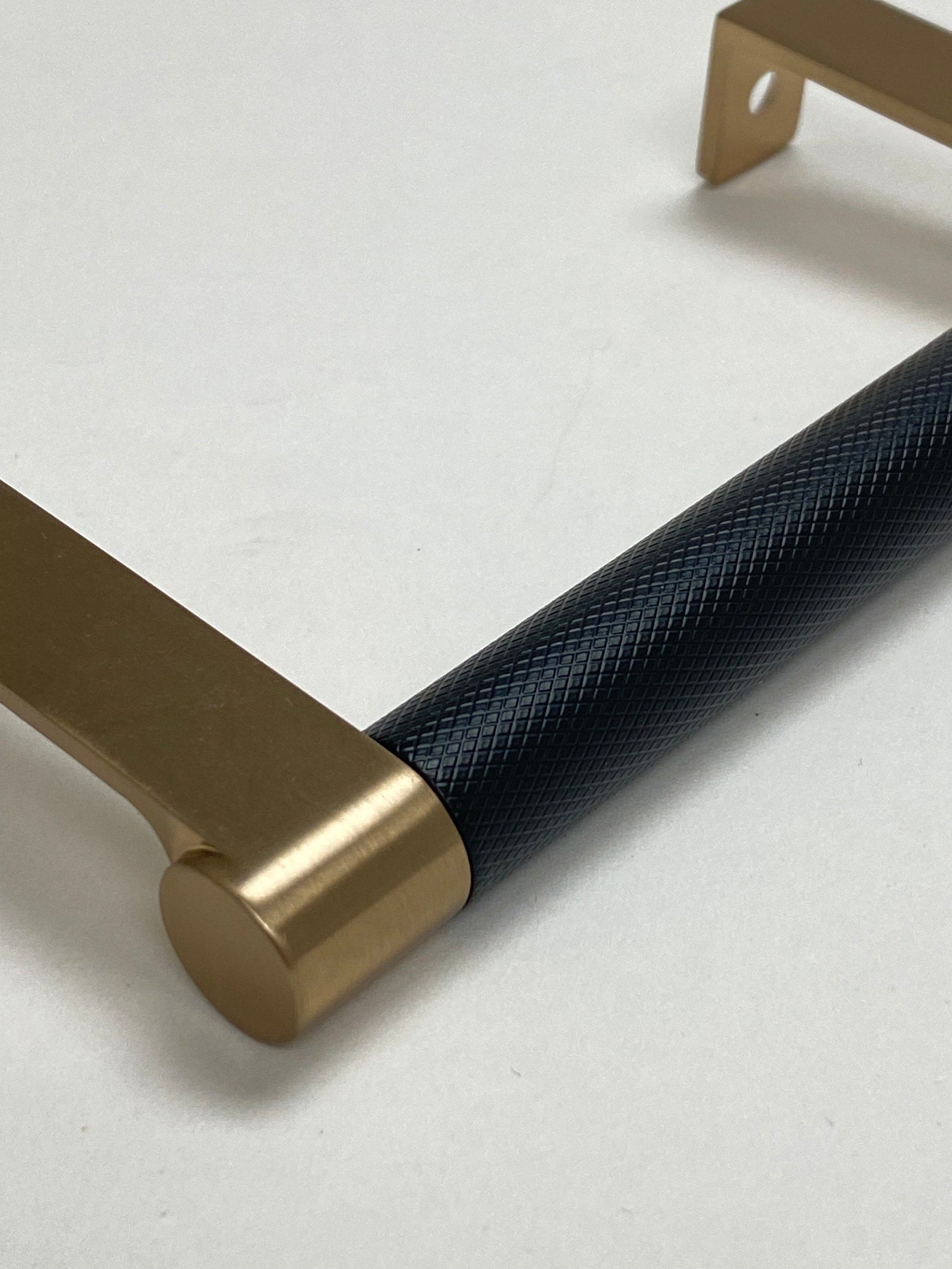 Champagne Bronze and Black "Converse" Knurled Edge Tab Drawer Pulls