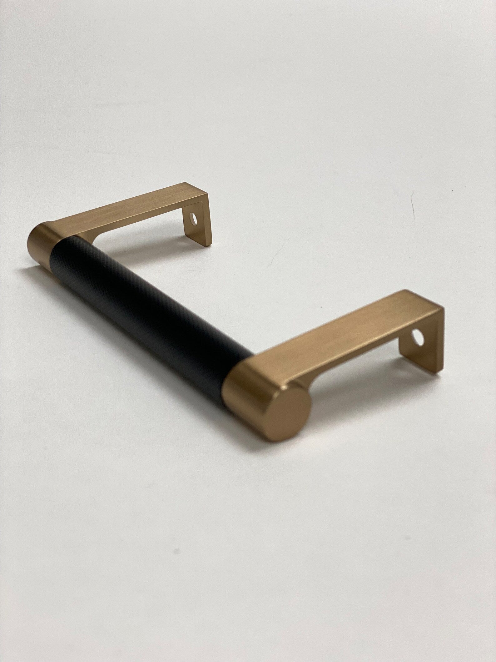 Champagne Bronze and Black "Converse" Knurled Edge Tab Drawer Pulls
