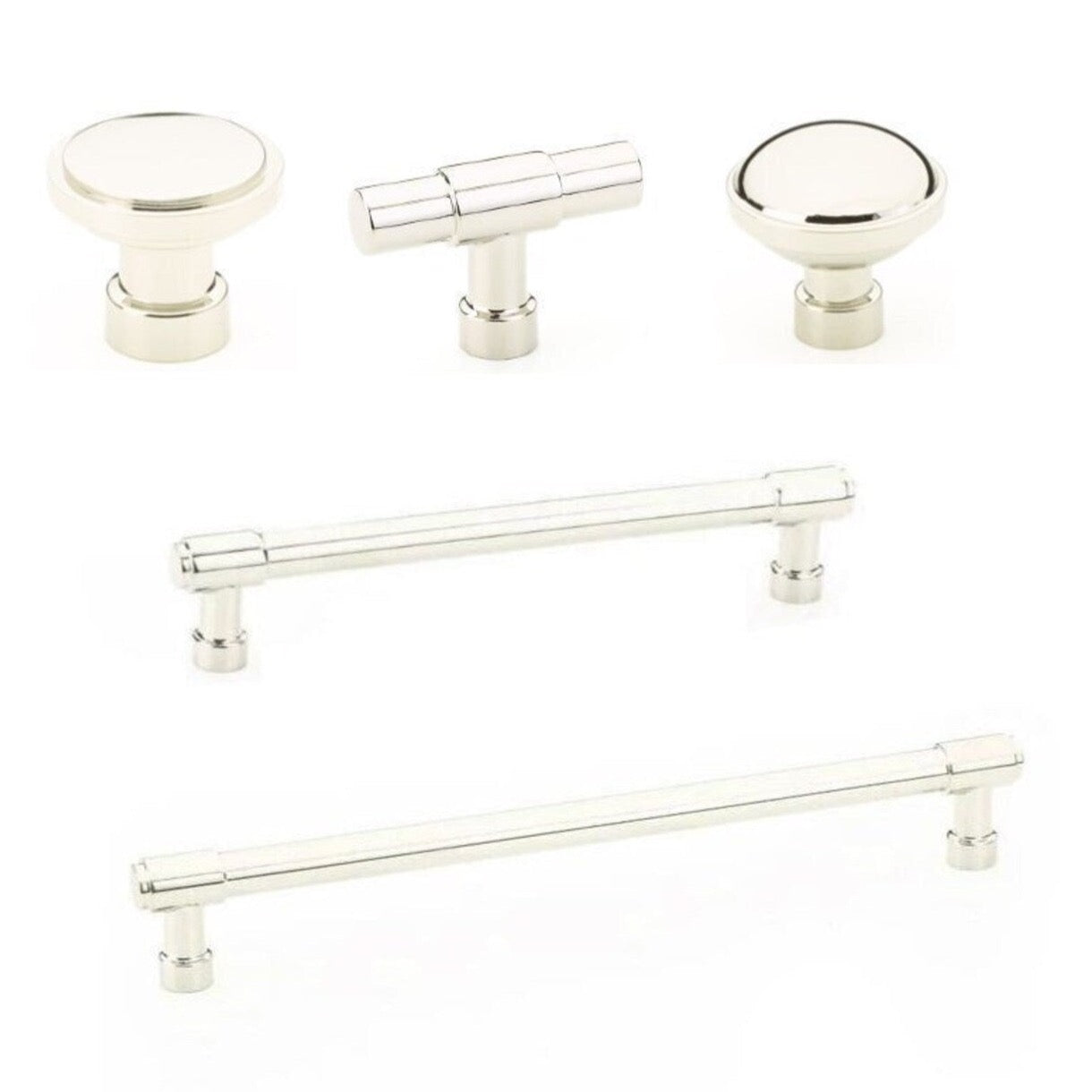 Polished Nickel "Industry" Cabinet Knobs and Drawer Pulls - Industry Hardware