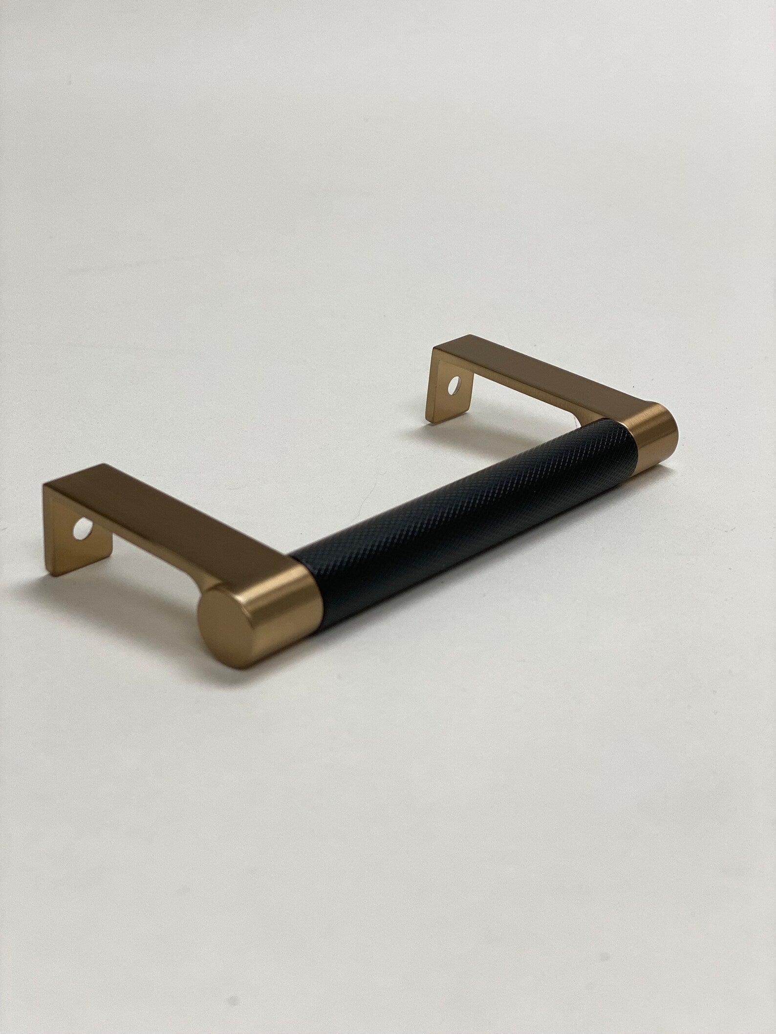 Champagne Bronze and Black "Converse" Knurled Edge Tab Drawer Pulls