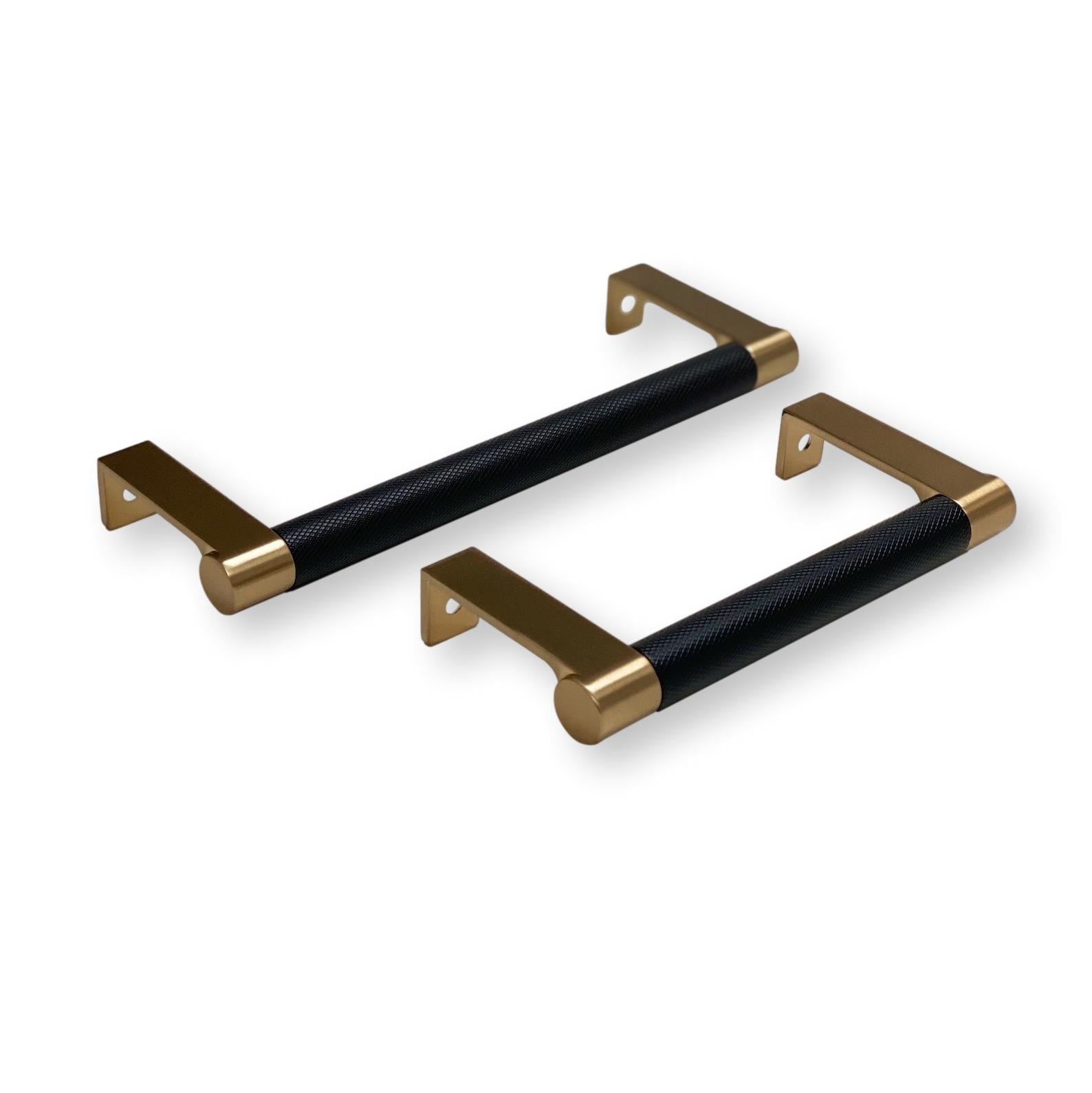 Champagne Bronze and Black "Converse" Knurled Edge Tab Drawer Pulls - Industry Hardware