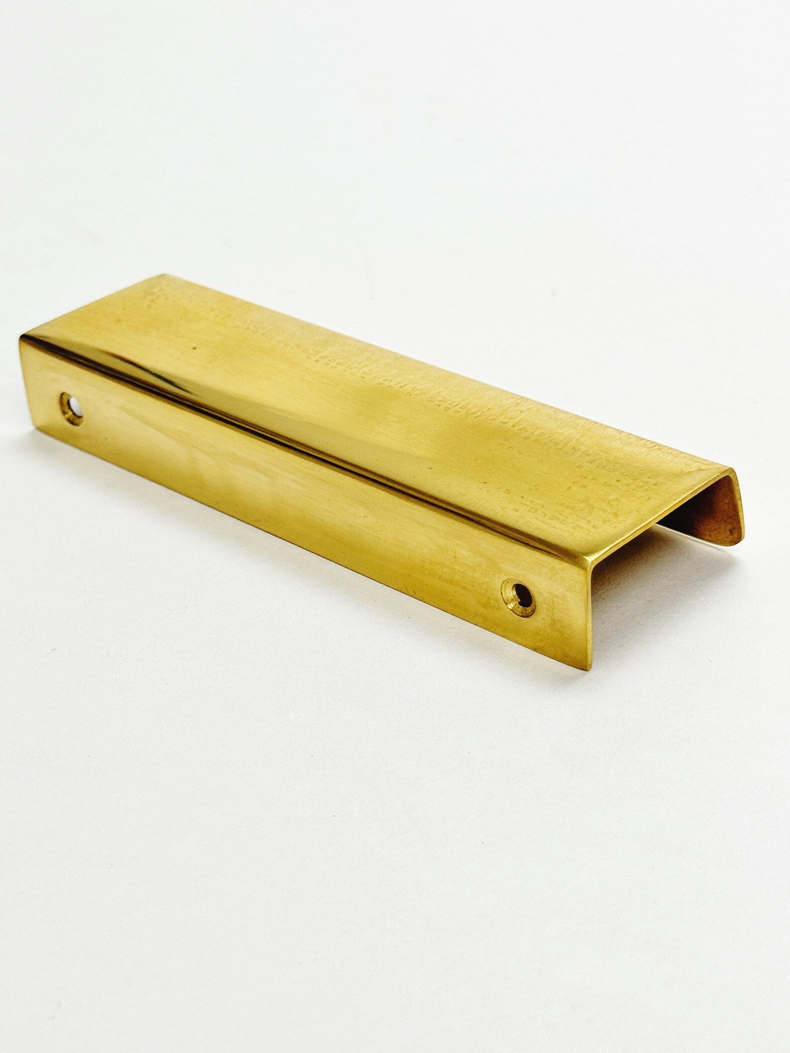 Unlacquered Brass "Patina" Edge Drawer Pulls - Forge Hardware Studio