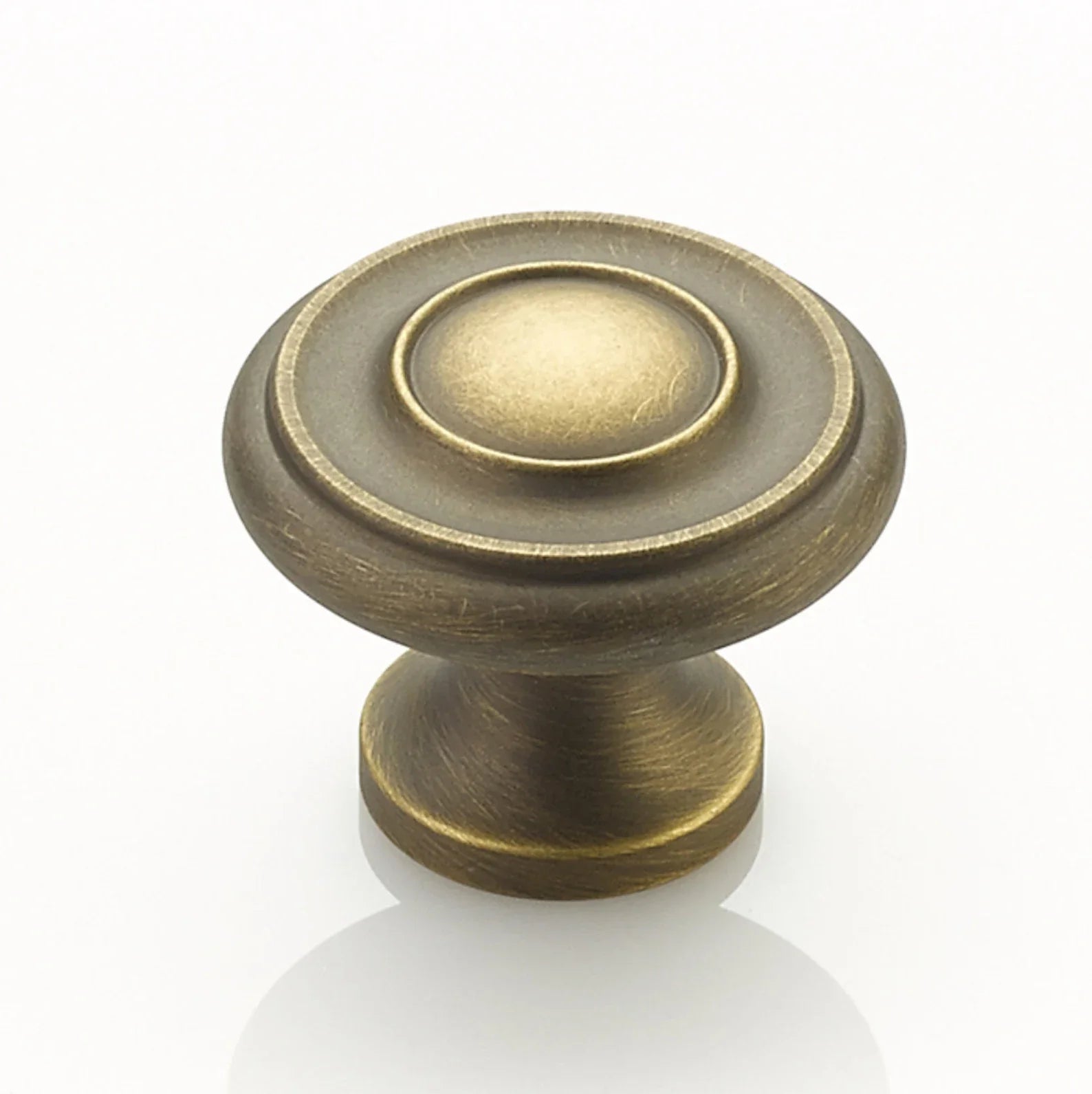 Traditional "Joy" Drawer Pulls in Satin Antique Brass - Forge Hardware Studio