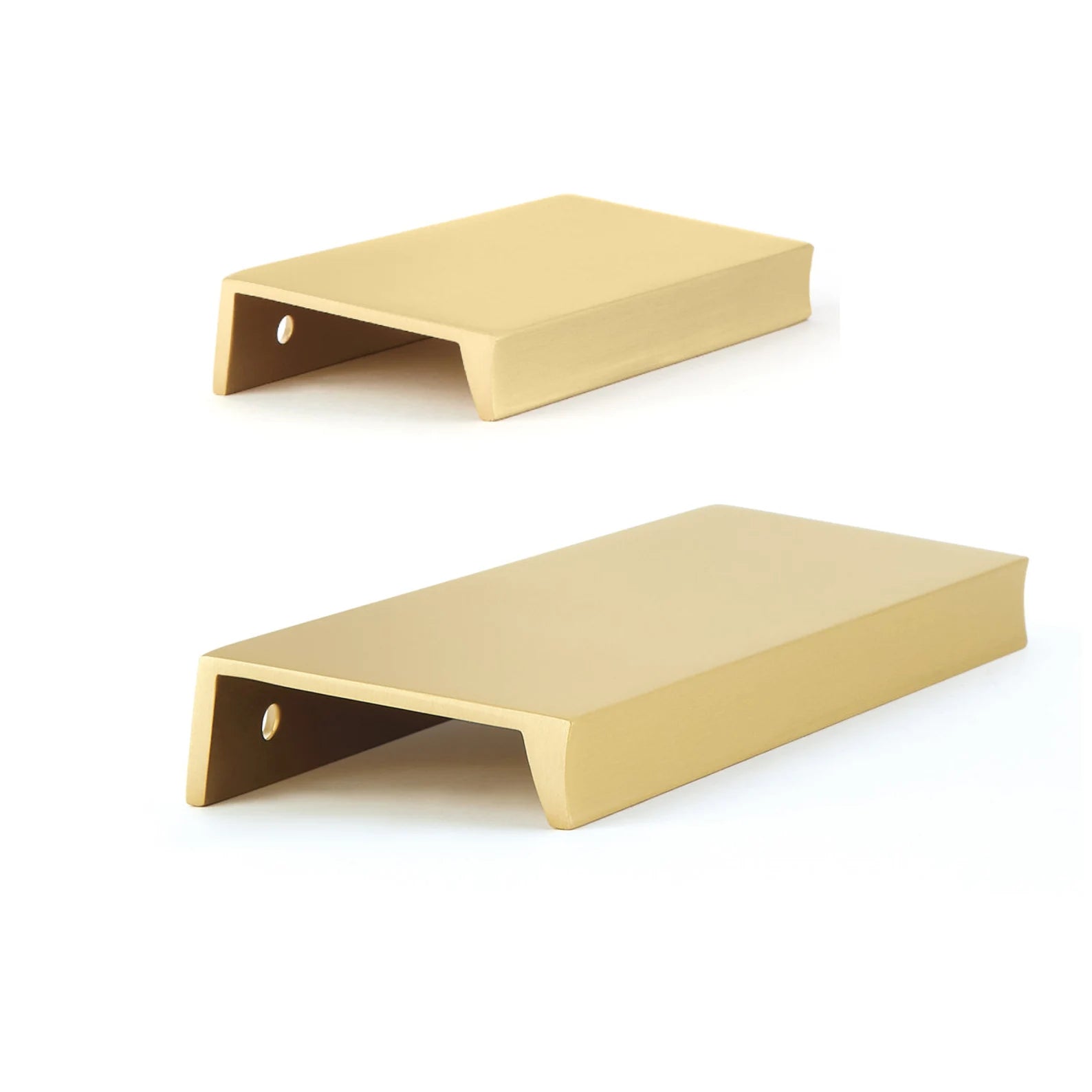 Satin Brass "Parker" Edge Drawer Pull | Pulls