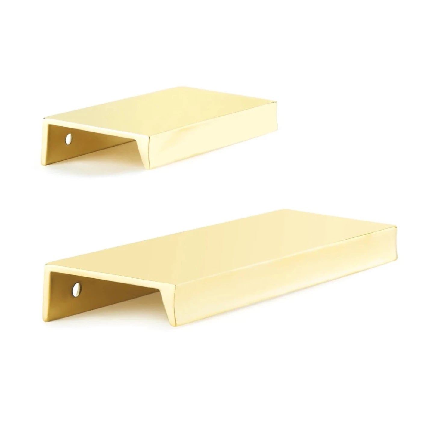 Unlacquered Brass "Parker" Edge Drawer Pull | Pulls