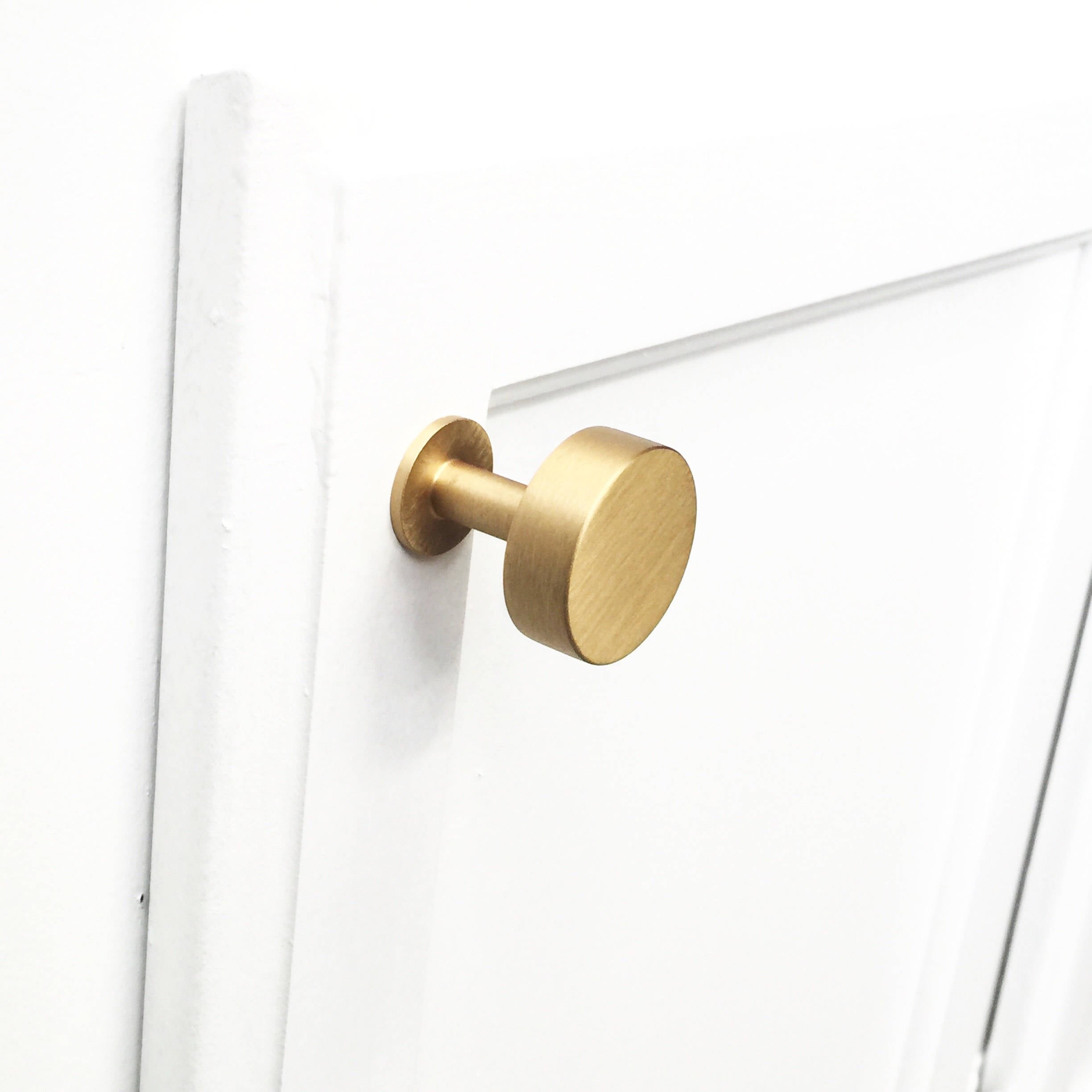 Lew's Square Bar Cabinet Knobs and Handles in Brushed Brass