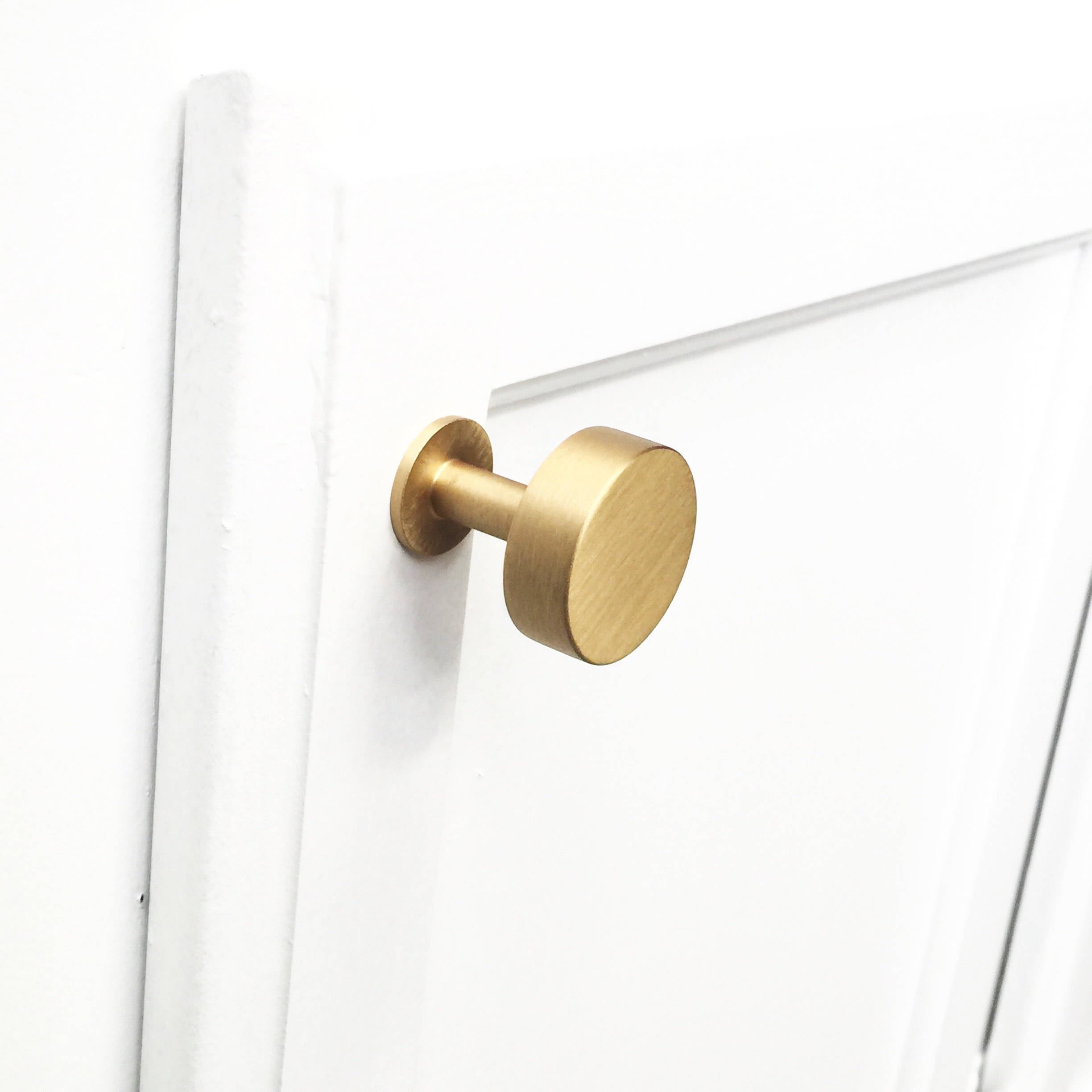 Lew's Square Bar Cabinet Knobs and Handles in Brushed Brass - Industry Hardware