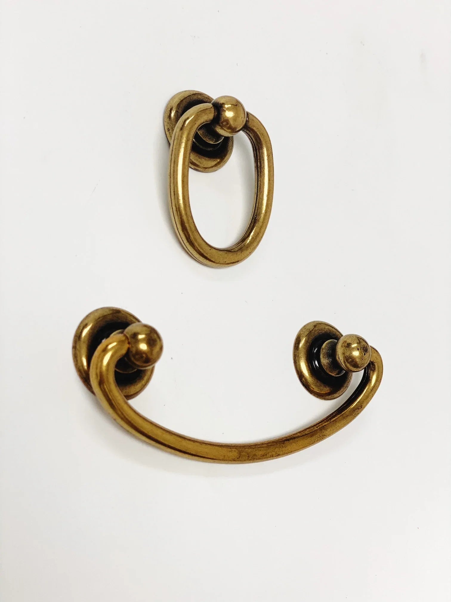 Brass Ring Pulls "Oval" Hardware Cabinet Pull Drawer Pull - Industry Hardware