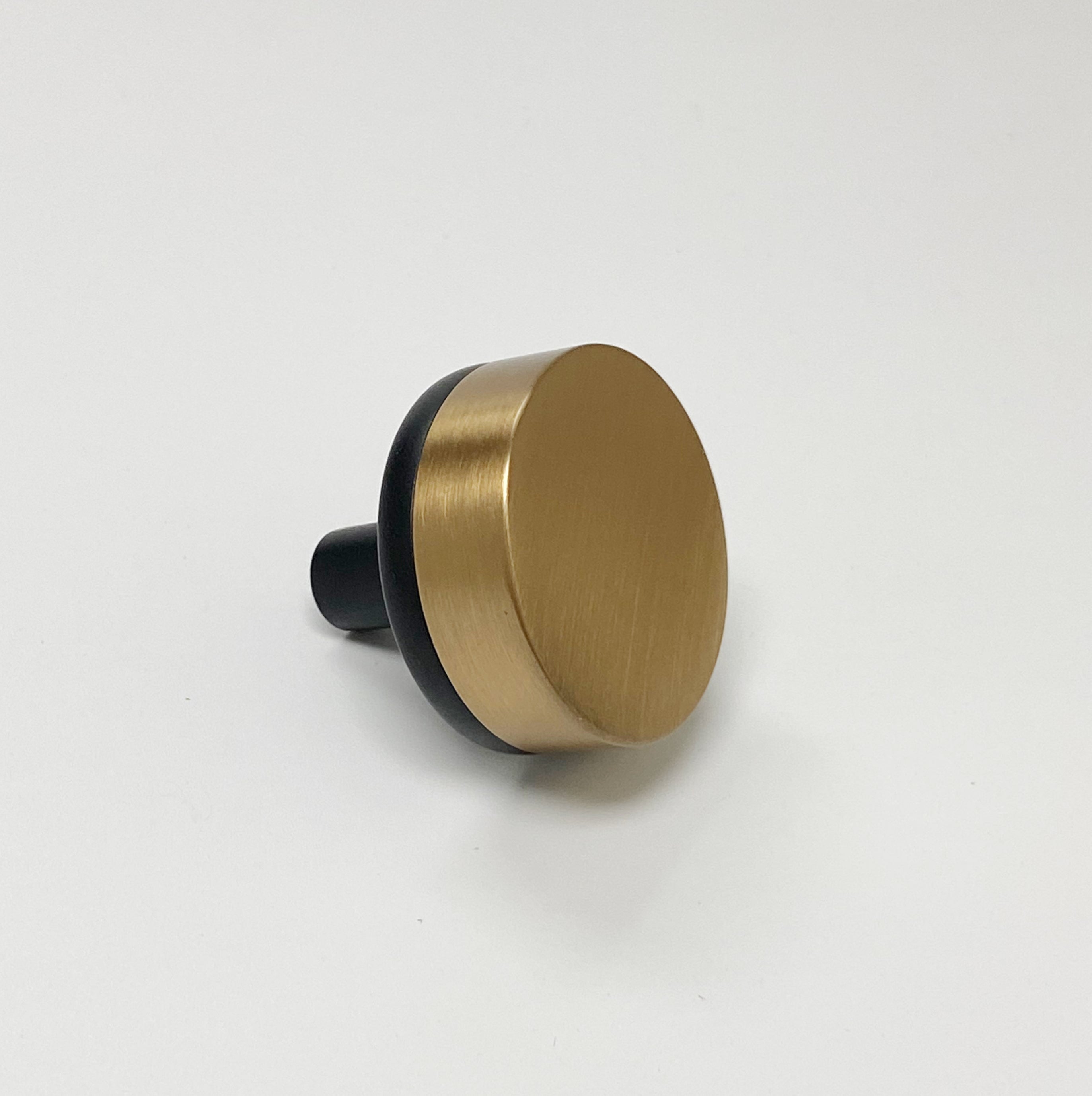 Smooth "Converse No.2" Black and Champagne Bronze Dual-Finish Knobs and Pulls - Industry Hardware