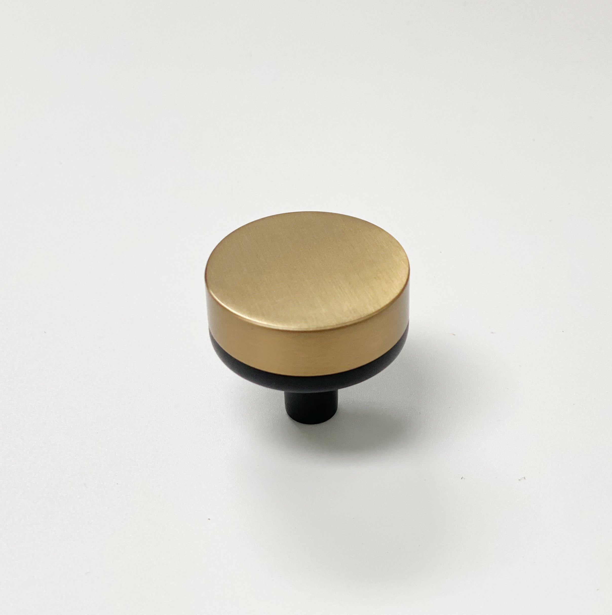 Smooth "Converse No.2" Black and Champagne Bronze Dual-Finish Knobs and Pulls