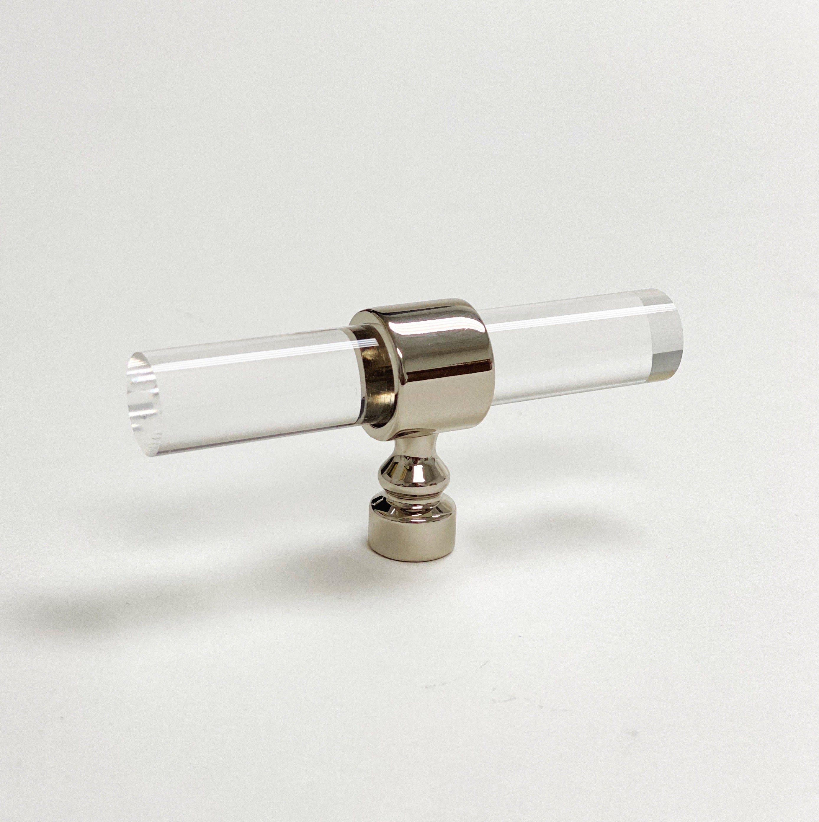 Lucite Polished Nickel "Bank" Drawer Pulls and Cabinet Knobs - Forge Hardware Studio