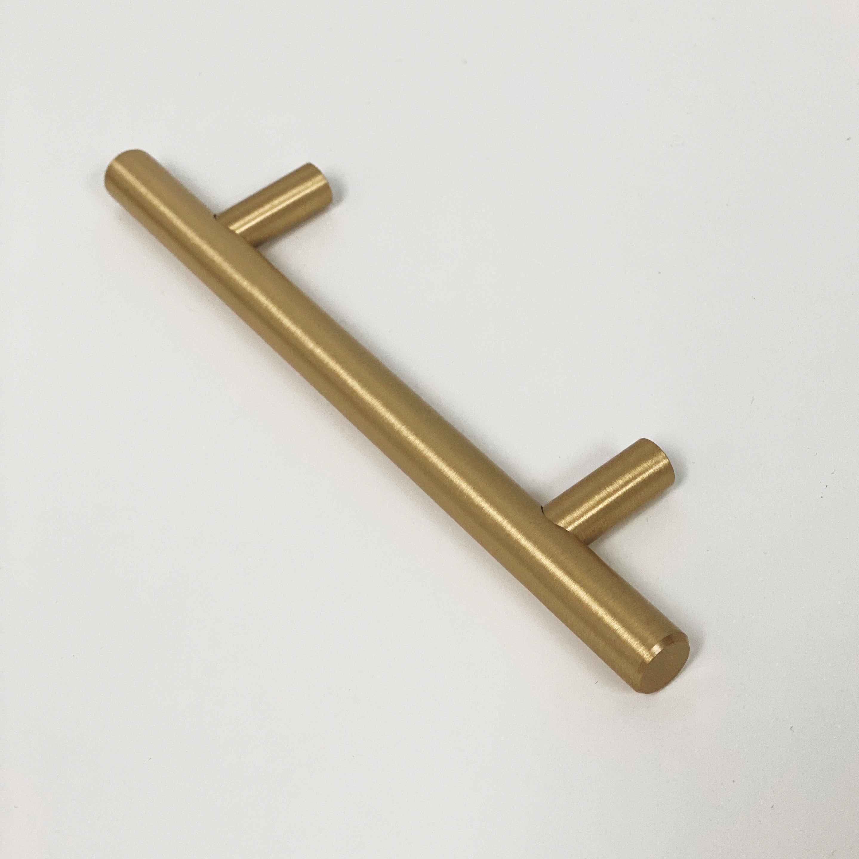 T-Bar "European" Satin Brass Cabinet Knobs and Pulls - Industry Hardware