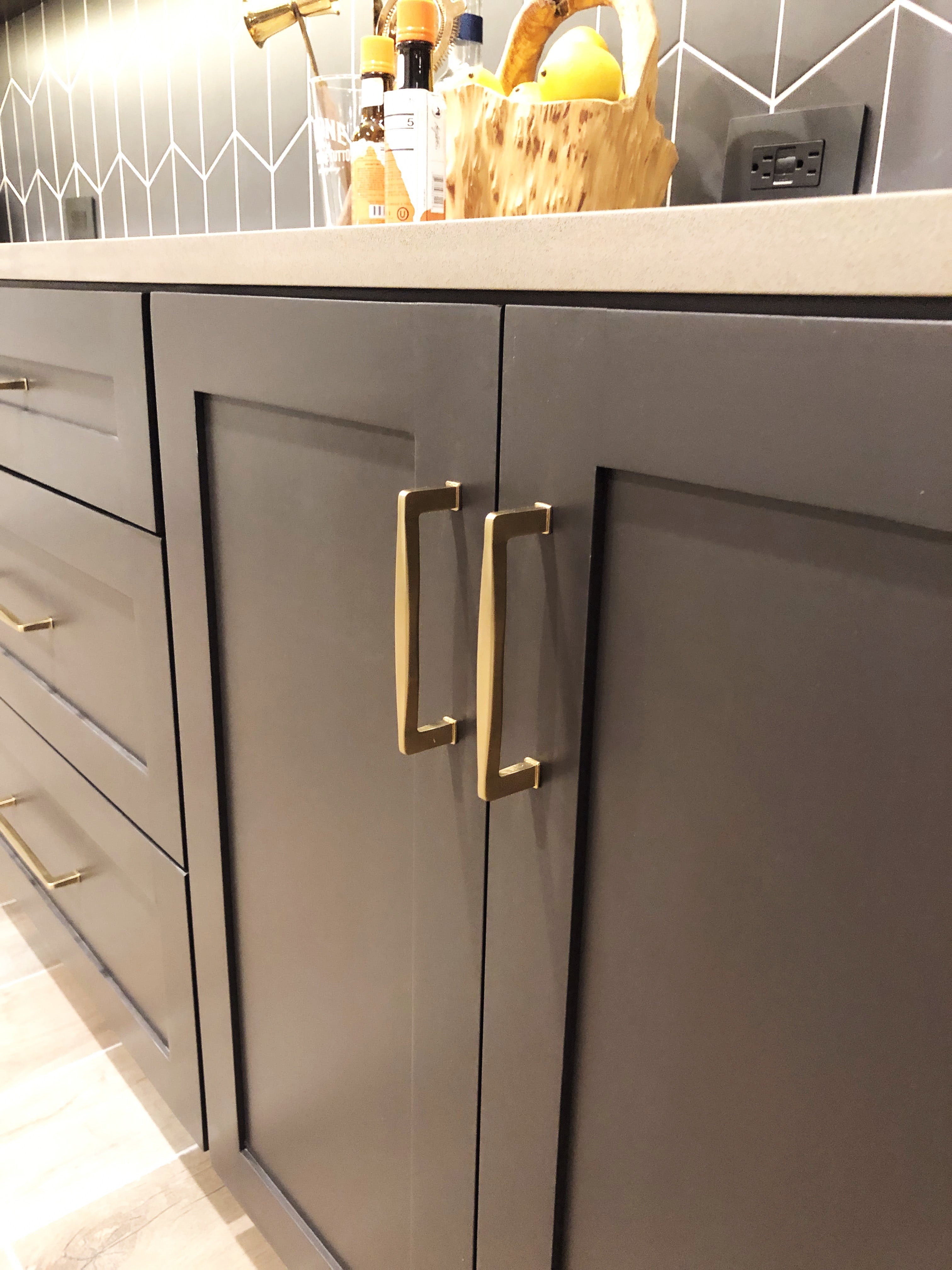 Kelly No.1 Brass Cabinet Drawer Pulls - Kitchen Drawer Handles - Forge Hardware Studio