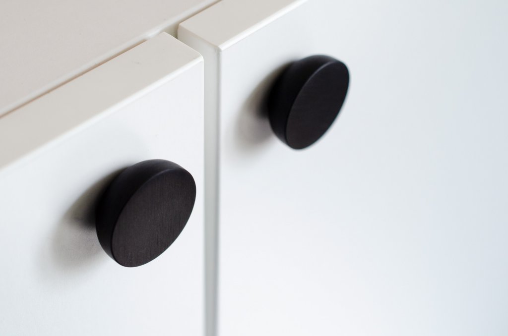 Matte Black "Bowl" Modern Round Cabinet Knob