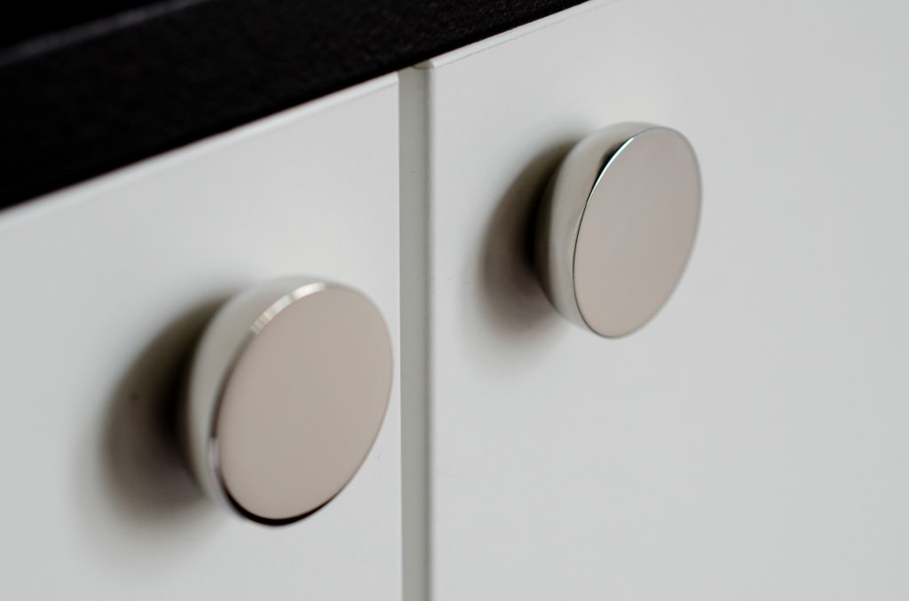 Polished Nickel "Bowl" Modern Round Cabinet Knob - Industry Hardware