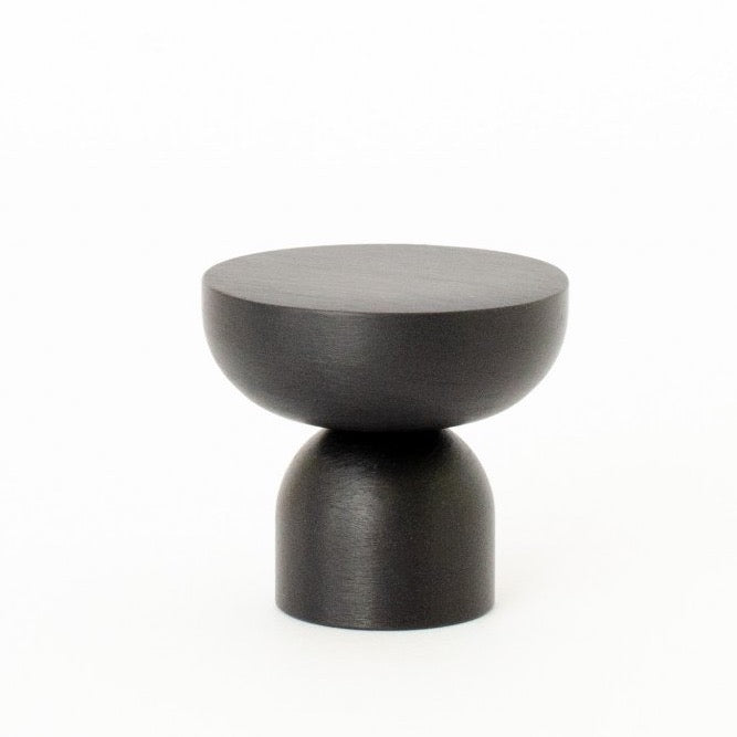 Matte Black "Raised Bowl" Round Cabinet Knob and Hook