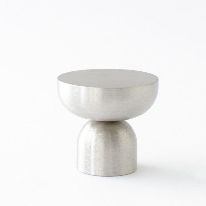 Brushed Nickel "Raised Bowl" Round Cabinet Knob and Hook - Industry Hardware