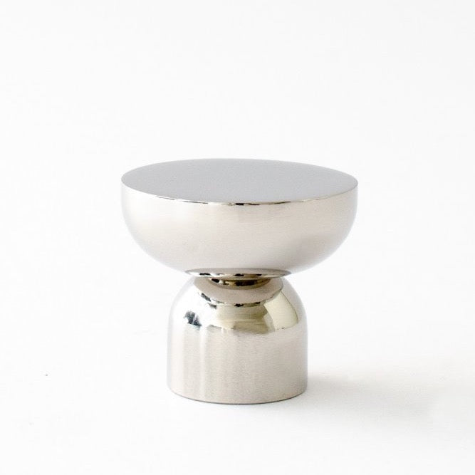 Polished Nickel "Raised Bowl" Round Cabinet Knob and Hook - Industry Hardware