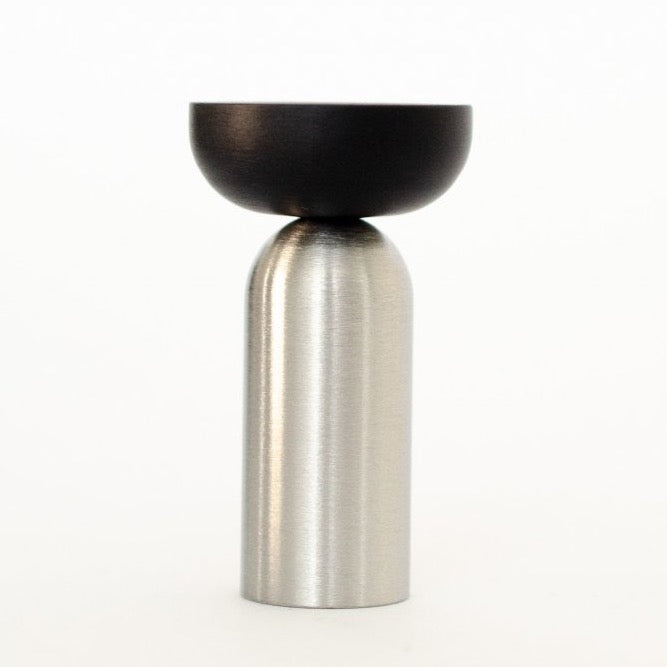 Nickel and Black "Pedestal Bowl" Round Hook