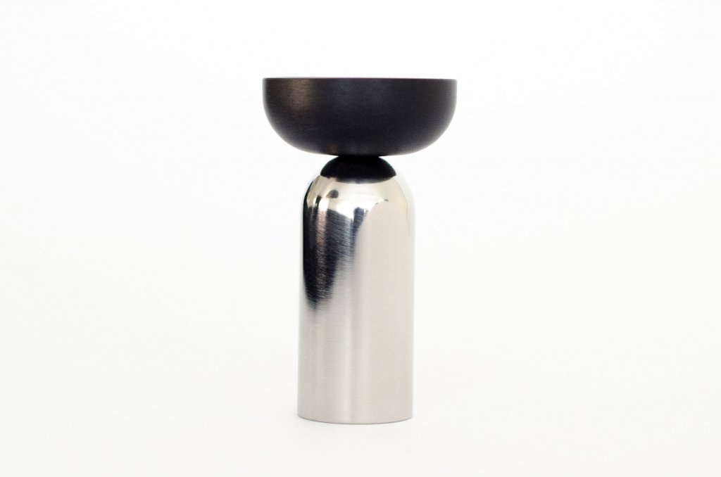 Nickel and Black "Pedestal Bowl" Round Hook