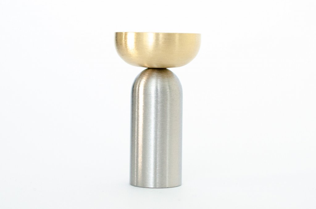 Brass and Nickel "Pedestal Bowl" Round Wall Hook - Industry Hardware