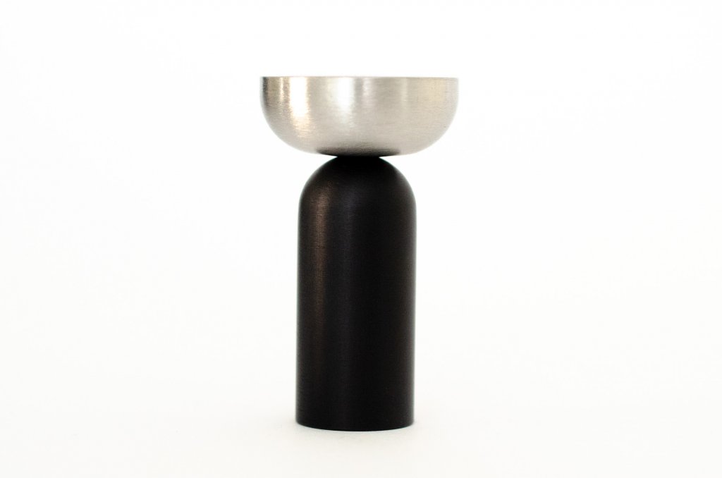 Nickel and Black "Pedestal Bowl" Round Hook