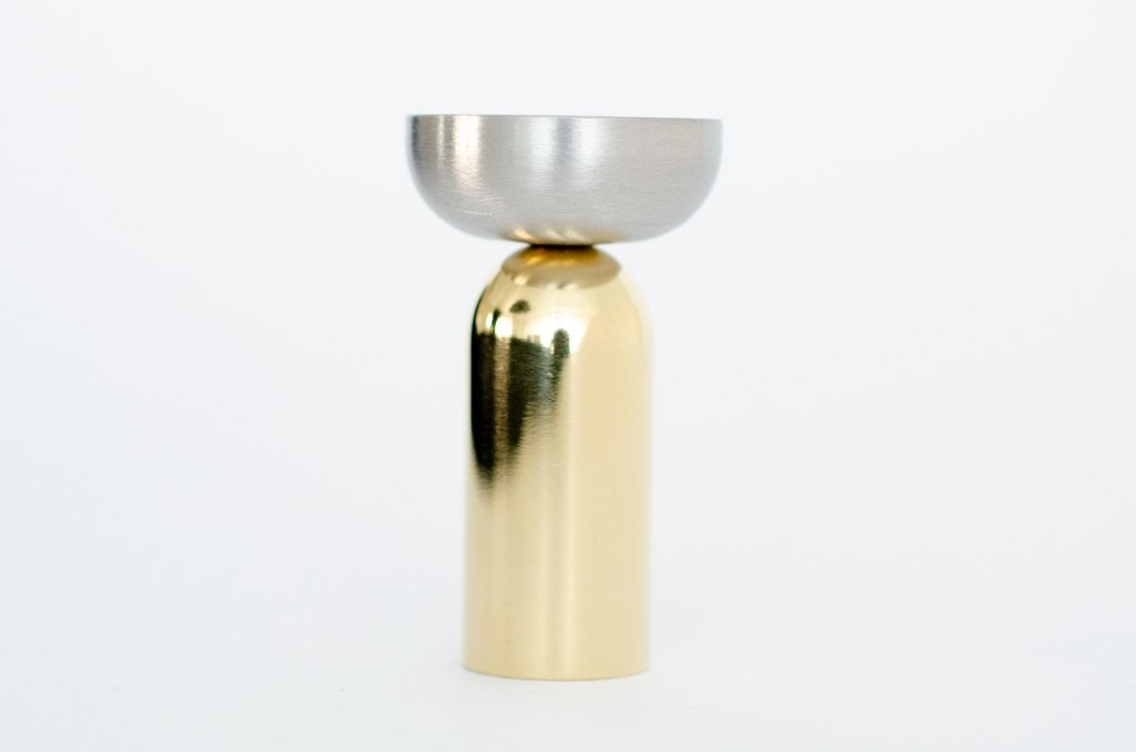 Brass and Nickel "Pedestal Bowl" Round Wall Hook - Industry Hardware