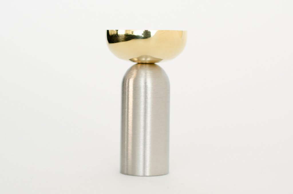 Brass and Nickel "Pedestal Bowl" Round Wall Hook