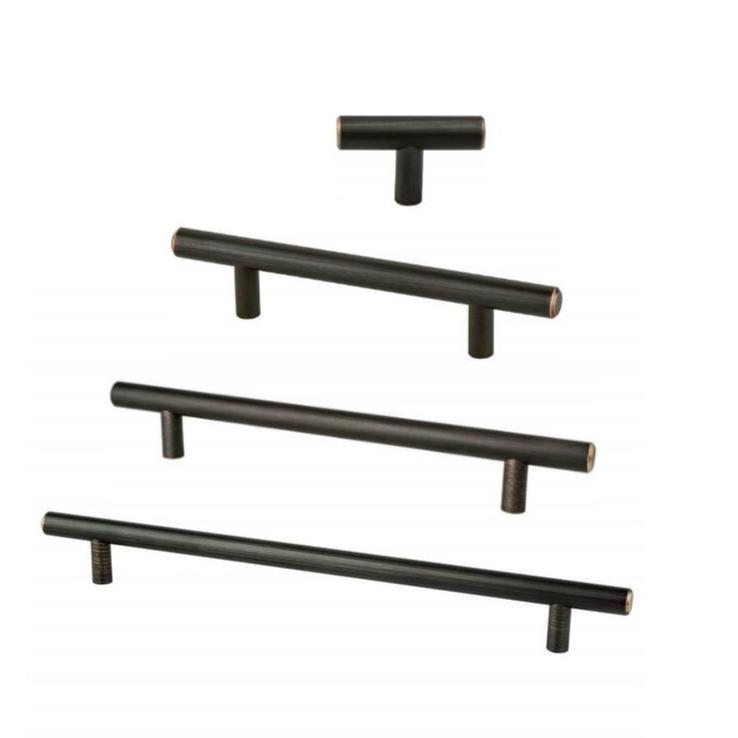Round Oil-Rubbed Bronze "Dash" T-Knob and T-Bar Drawer Pulls | Pulls