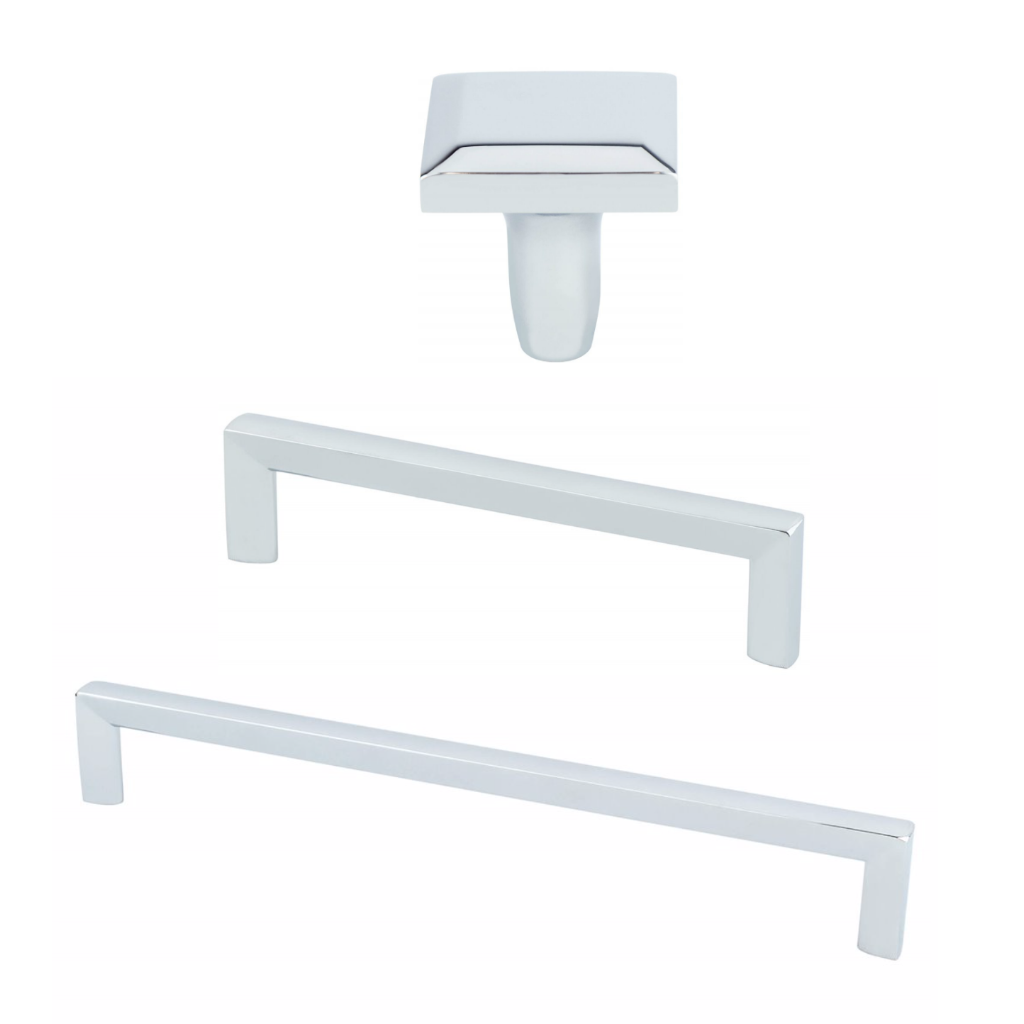 Polished Chrome "Trane" Drawer Pulls and Knob | Pulls